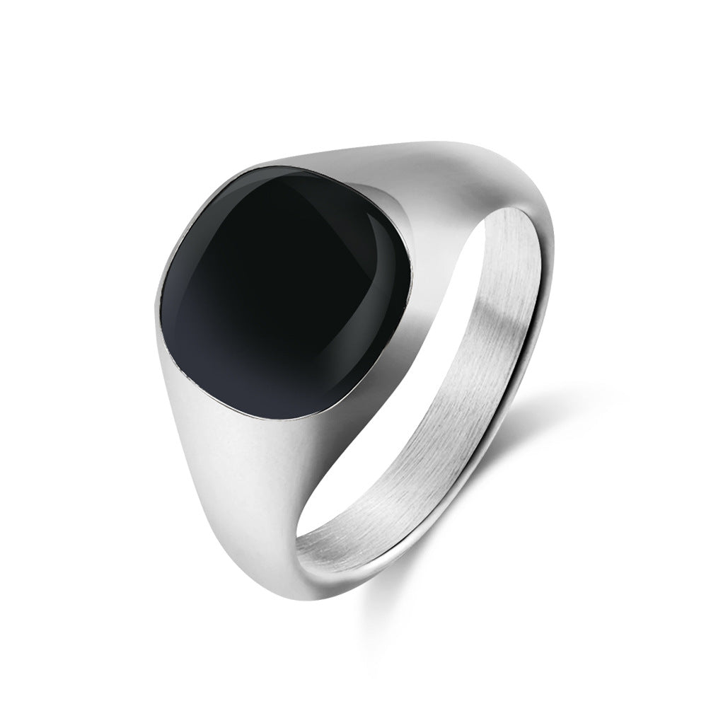 Shadow Stone Enigma Ring - Silver