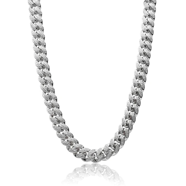 Iced Cuban Link Chain Silver (12mm) 