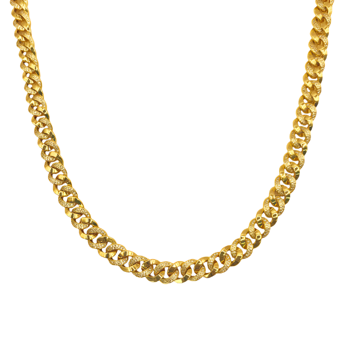 Semi Iced Cuban Link Chain Gold (12mm)