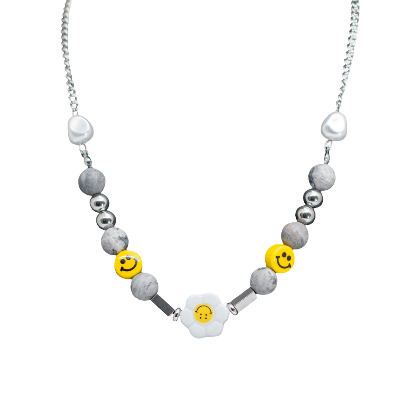 Smiley Grey Pearl Chain