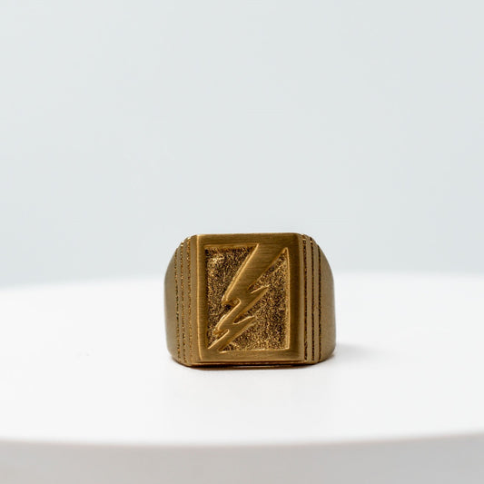 Thunder Bolt Gold Ring 