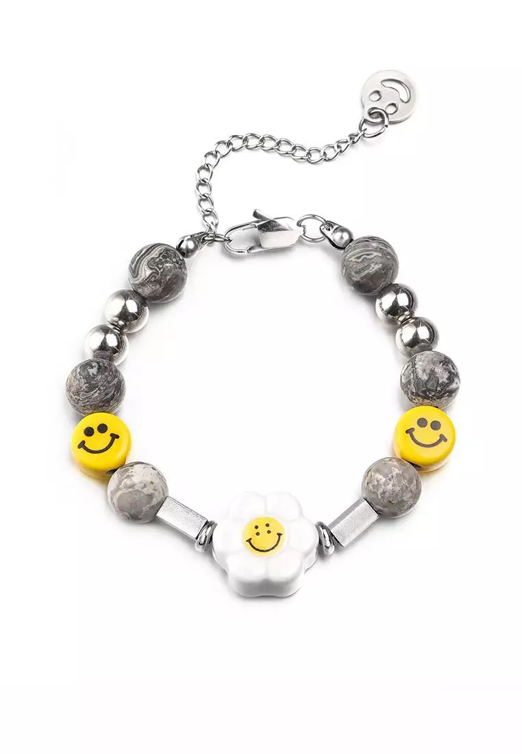 Smiley Grey Pearl Bracelet